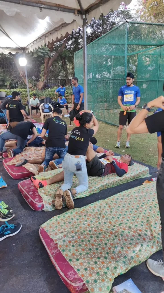 Healyos recovery zone 1 Healyos Recovery Zone at the Pune city Marathon