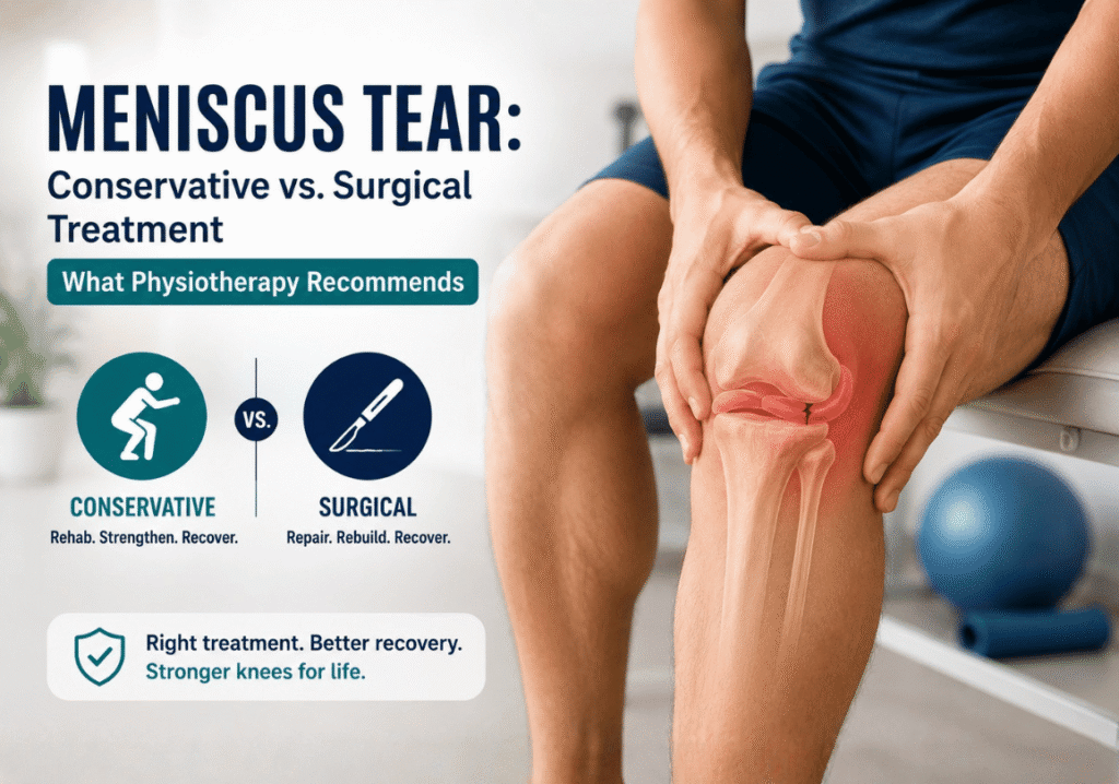 Meniscus Tear Conservative vs. Surgical Treatment — What Physiotherapy Recommends